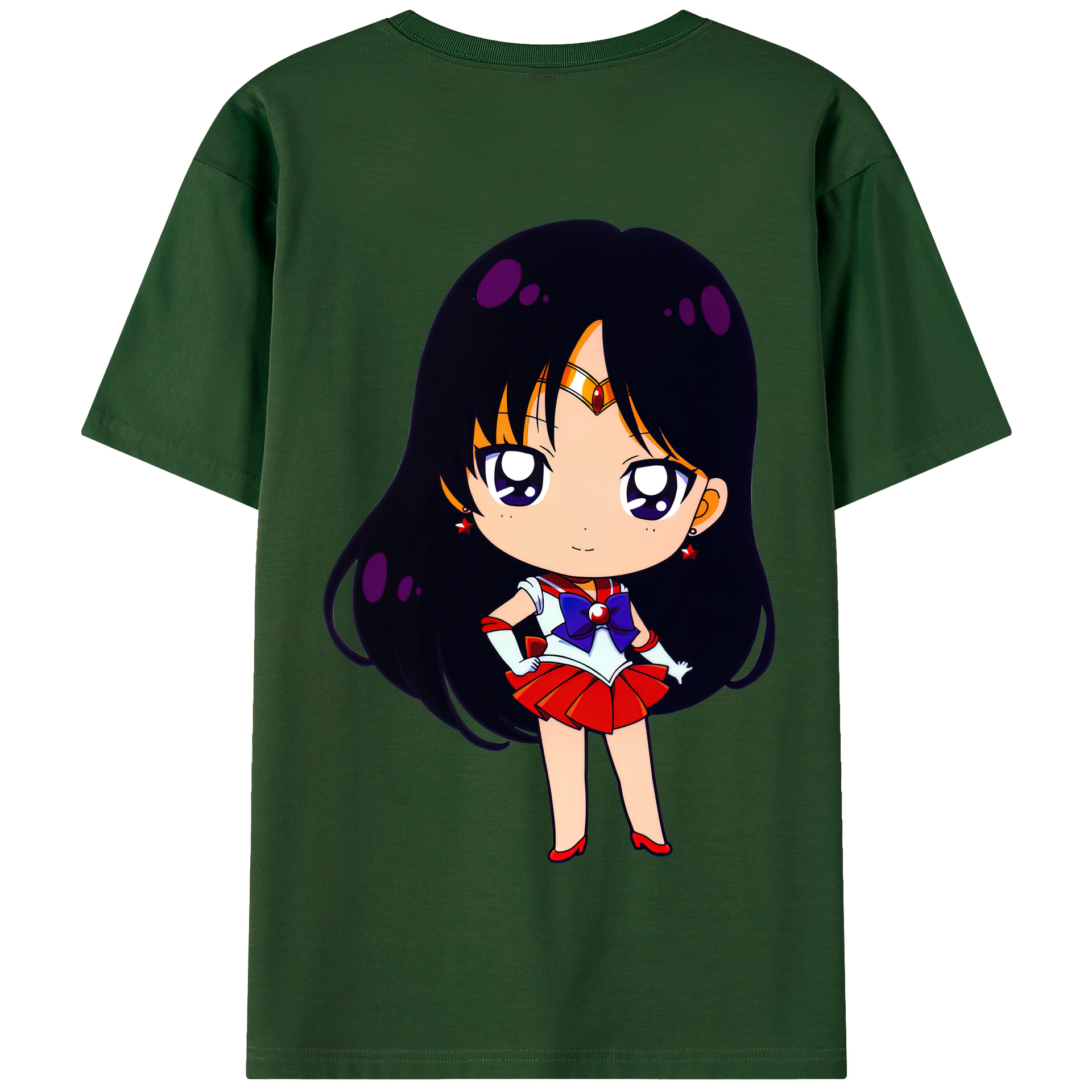 （画像用） 美少女戦士セーラームーン 火野レイ ひの レイ Sailor Moon Hino Rei （セーラーマーズ,Sailor Mars） 綿100％半袖Tシャツ（背面プリント）